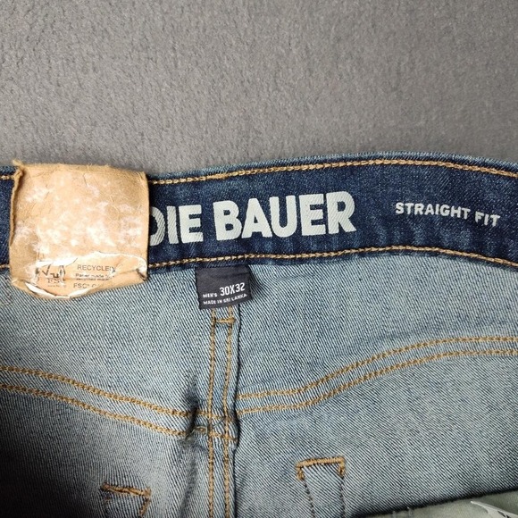 Eddie Bauer Jeans Mens 30x32 Blue Straight Fit Stretch Denim 5 Pocket Classic - Picture 7 of 12